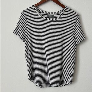 MARLED Black and White Striped Short Sleeve Tee